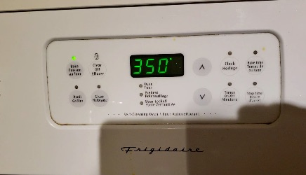 oven set to 350