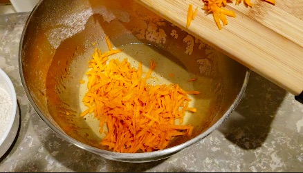 carrot cake mix in a bowl