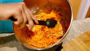 carrot cake mix in a bowl