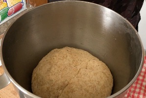 Pizza dough in a bowl