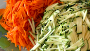 sliced carrot and zucchini