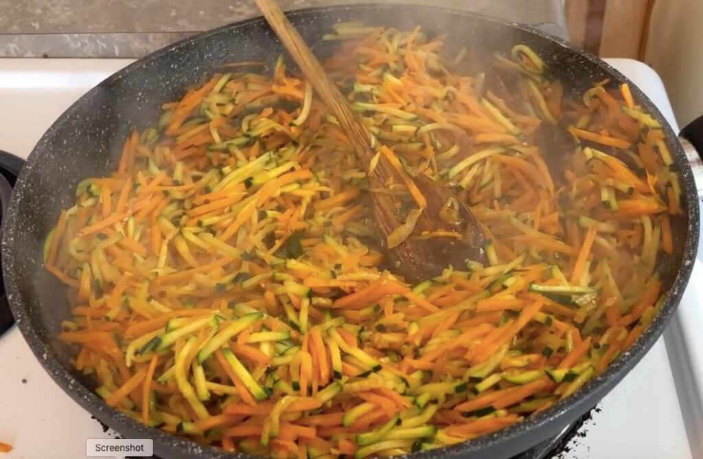 cooked zucchini and carrot