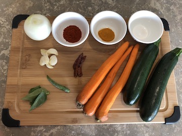 carrot and zucchini thoran ingredients