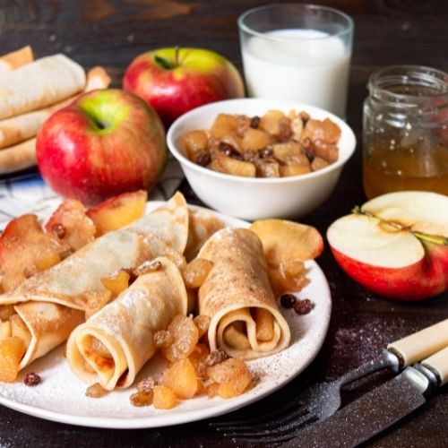 Crepe with Caramel Apple Filling