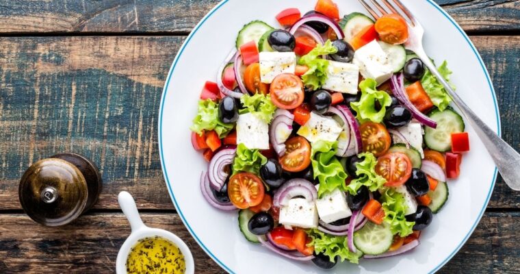 Greek Salad with Homemade Salad dressing