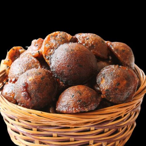 kerala style unniyappam in a basket