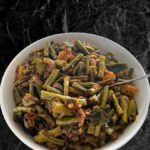 keral style long beans fry in a bowl