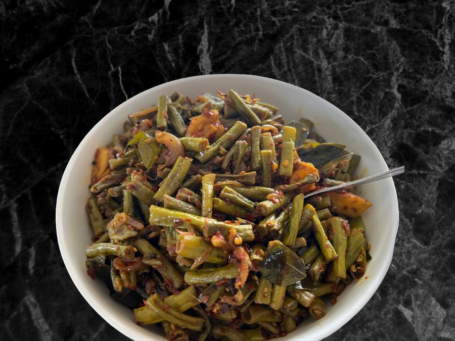 Kerala Style Long Beans Mezhukkupuratti (Achinga Payar Stir Fry)